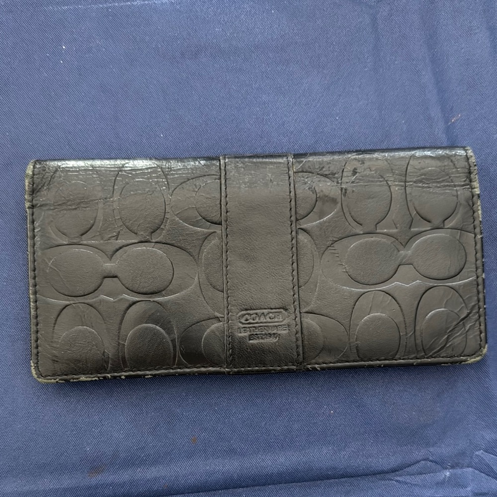 Coach Black Embossed Leather Wallet